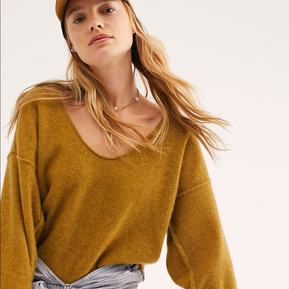 Free People Always Cashmere V-Neck Sweater